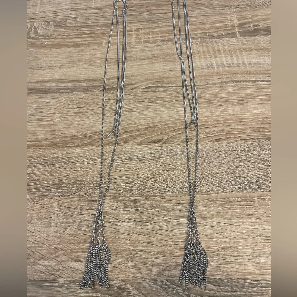 Long tassel western, cowgirl style layered necklace set of 2